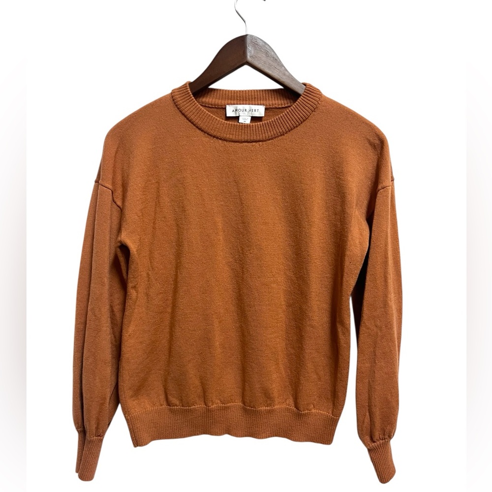 Amour vert merino wool bishop sleeve crew neck sweater size M